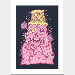 ice cream monster Posters and Art